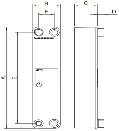 Паяный теплообменник WTK P7 - 14 EVF
