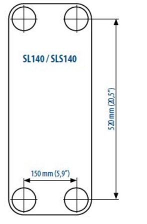 Габаритный чертеж теплообменника Sondex SLS140