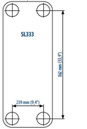 Габаритный чертеж теплообменника Sondex SL333